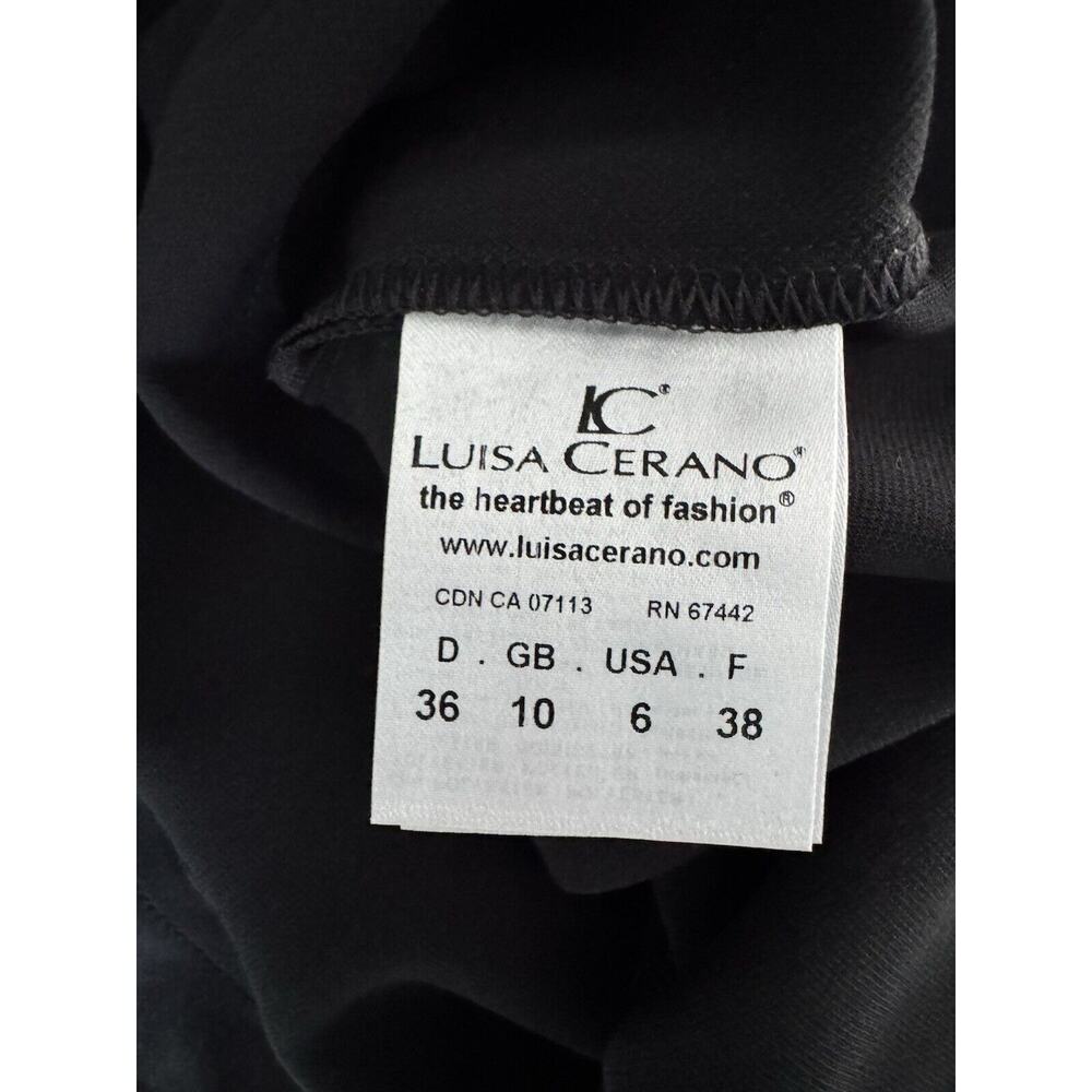 Luisa Cerano Black Long Sleeve Shift Dress Women’s Size 6 - Picture 8 of 9